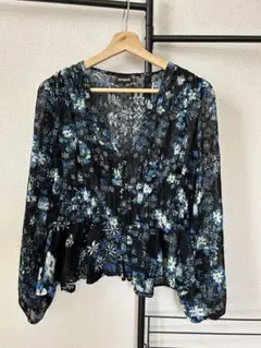 新品 Desigual 花柄 Vネックブラウス 長袖 S