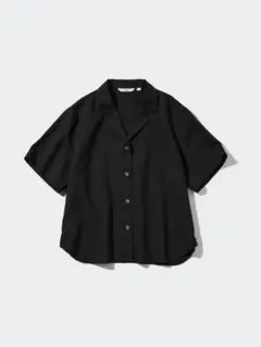 リネンブレンドオープンカラーシャツ