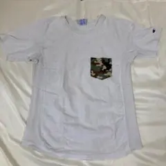 Champion Tシャツ 白 L リバースウィーブ 迷彩ポケット