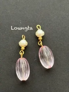 5点で450円引き ハンドメイドピアス 樹脂ピアス チェコビーズ パールピアス