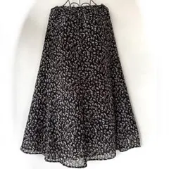 ヒョウ柄 フレアロングスカート　マキシ丈 フェアリーグランジ　y2k
