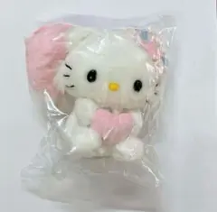 チャーミーキティ　マスコットホルダー平成うまれキャラクターふわふわハート 白