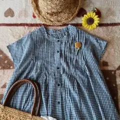 【新品】胸元ピンタックギンガムワンピース♡羽織♡長め～SM2サニークラウズ好き♪