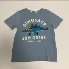 H&M ステゴサウルス スパンコール リバーシブル 恐竜Tシャツ ブルーのサムネイル