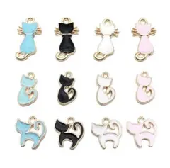 猫チャーム ネコ キャット カン付き アクセサリーパーツ アクセサリートップ