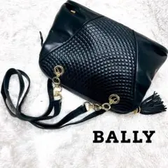 BALLY キルティング チェーン ショルダーバッグ ブラック ゴールドロゴ