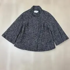 自由区　コート　３８　ミックスカラー　灰　裏地あり　防寒着　普段着　お洒落　上品