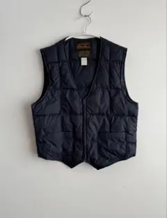 80s Eddie Bauer ダウンベスト インナーベスト 黒タグ ネイビー