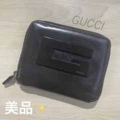 【美品】GUCCI 二つ折り財布 ブラック　③のサムネイル