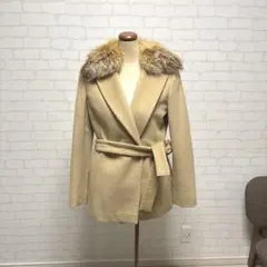 23区FOX毛皮ファー★レディースコート　アンゴラ　上質　キャメル