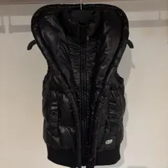 55DSL フード付きダウンベスト S 黒
