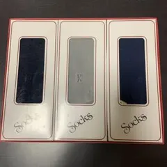 メンズ ソックス 3足セット ネイビー グレー ダークブルー