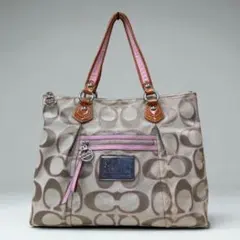 美品✨️希少✨️COACH コーチ 2way ポピー トートバッグ ピンク COACH コーチ ポピー ピンキー キャンバス トートバッグ ピンク