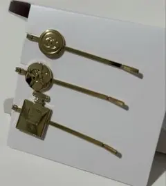 CHANEL ヘアピン 3本セット ゴールド ココマーク カメリア シャネル