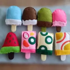 フェルトおままごと♡アイスキャンディ(チョコ)セット - メルカリ