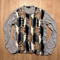 COMME des GARCONS HOMME 拼布拼接縮絨襯衫