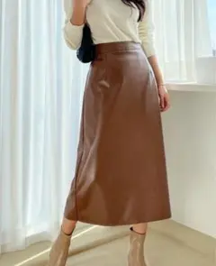 SHEIN DAZY レザースカート ブラウン
