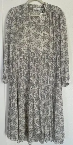 未使用品UNIQLO：C 長袖シフォンプリーツワンピース丈短め114cm Ｌ