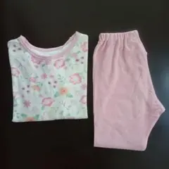 花柄 長袖 フリル付きパジャマセット 120cm ピンク