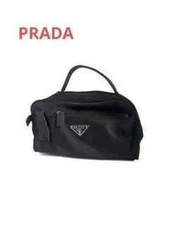 PRADA プラダ ナイロン ハンドバッグ 黒 三角ロゴ ポーチ風