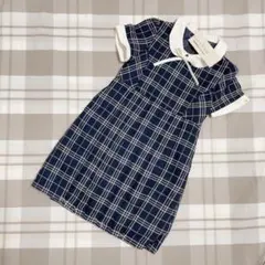 最終価格❤️新品❤️エニィファム　120 ワンピース　女の子　半袖　襟付き　ツイード