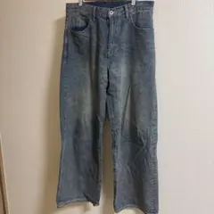 スモーキー　デニム　11オンス　ワイドパンツ　サイズMのサムネイル