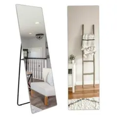 スタンドミラー 壁掛け 全身 鏡 姿見鏡 150cmx40cm 白 R1522のサムネイル