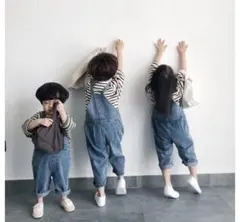 【新品タグ付き】韓国こども服/デニムオーバーオール