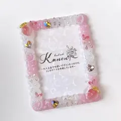 【No.484】ピンク系♡いちごとリボンのホイップデコトレカケース　硬質ケース