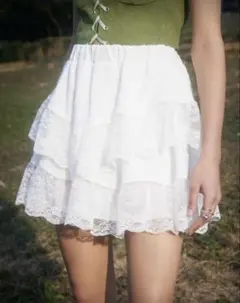 SHEIN フリルスカート 白 レイヤード