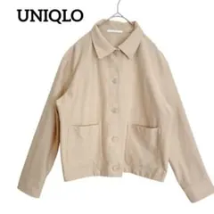 ユニクロ ジャケット ジャージーシャツジャケット ワークブルゾン M ベージュ