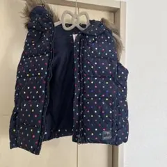 GAP ダウンベスト XS (110cm) ネイビー ドット柄