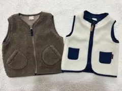 プティマイン　ベストセット（ブラウン・白と青）　80サイズ