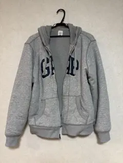 GAP ギャップ 裏地ボア スウェット ジップ パーカー ワッペン付き 古着