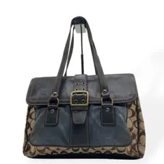 希少カラー❗️】old coach ハンドバッグ ブラウン ターンロック 総柄