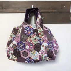美品　小さいフクロウと小花和柄サブバッグ