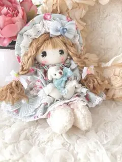 ペコママ様おまとめ♡カントリードール♡ハンドメイド♡お人形♡少し小さめ♡ピンク♡ カントリードール♡ハンドメイド♡お人形♡少し小さめ♡ピンク