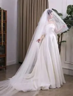 ロングホワイトウェディングベール