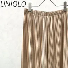 UNIQLO プリーツストレートパンツ ウエストゴム シンプル 大きめ ゆったり