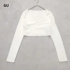 B7-3399　カーディガン　長袖　クロップド　シンプル　L【ジーユー】