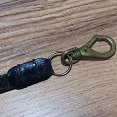 革　黒レザー ストラップ ブラス金具