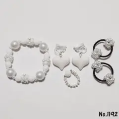 No.1192 キッズアクセサリーブレスレット指輪イヤリングヘアゴムハンドメイド