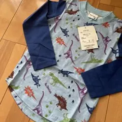 新品　綿100% 恐竜プリント　ロンT 長袖　120