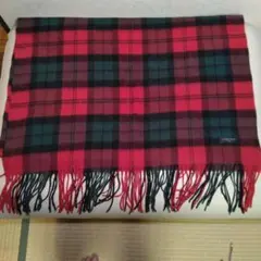 ラムウール タータンチェック 　膝掛け　、ストール