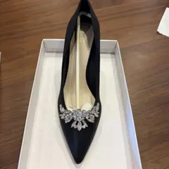 最終値下げ RANDA ビジュー付きブラックパンプス