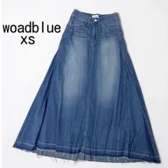 WOADBLUE デニムマキシスカートカットオフ ウォードブルー　XXS