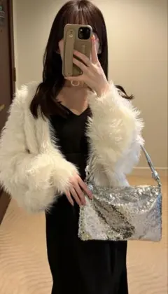 フェザーニットクロップド丈カーディガン