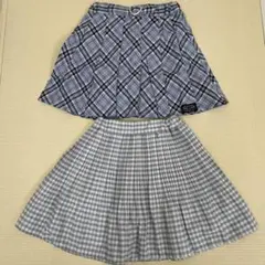 チェック柄プリーツスカート2枚セット　160 女の子