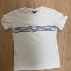ホワイト Tシャツ 青いストライプ　HELLY HANSEN