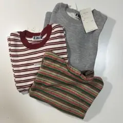 子供服 3着セット 長袖 トレーナー ボーダー トップス